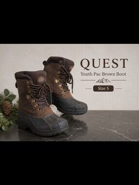 QUEST Youth Pac Brown Boot Size 5 YFW00060